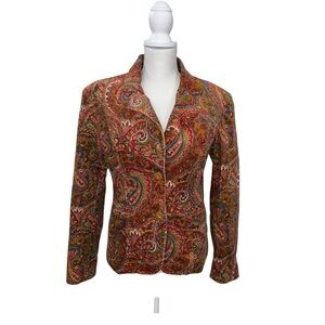 The Outfit NKD Womens M Multicolor Paisley VTG-Style Boho Blazer Jacket‎ Retro